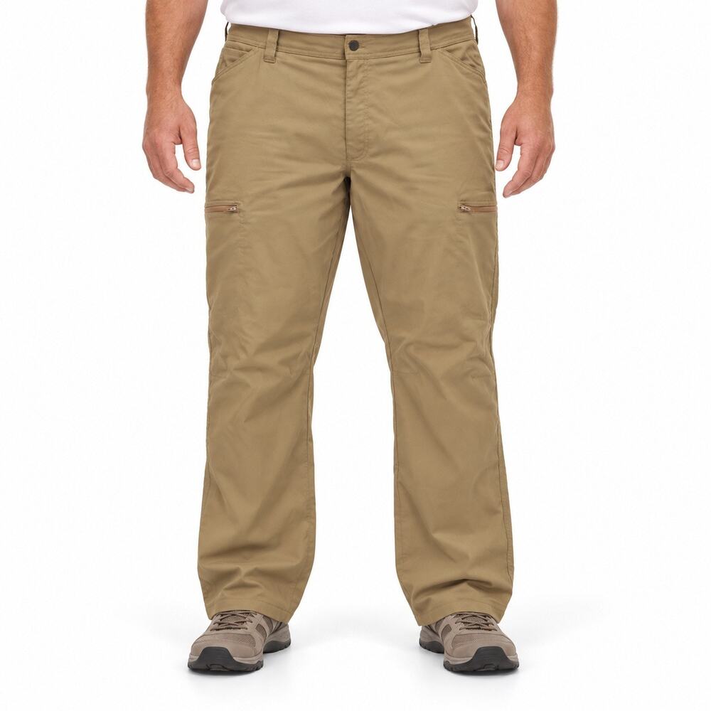 Wrangler Pants Mens 40x30 Beige Performance Cargo Nylon Zip Pockets Hiking